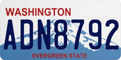 WA license plate ADN8792