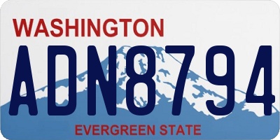 WA license plate ADN8794