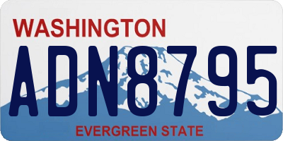 WA license plate ADN8795