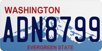 WA license plate ADN8799