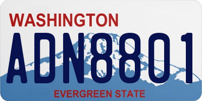WA license plate ADN8801