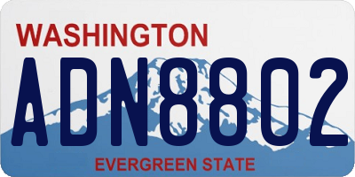 WA license plate ADN8802