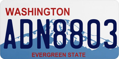 WA license plate ADN8803