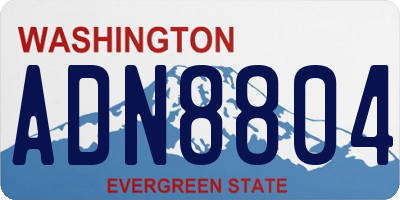 WA license plate ADN8804