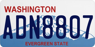 WA license plate ADN8807