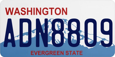 WA license plate ADN8809