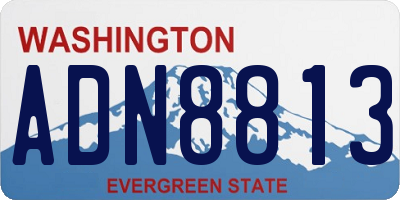 WA license plate ADN8813