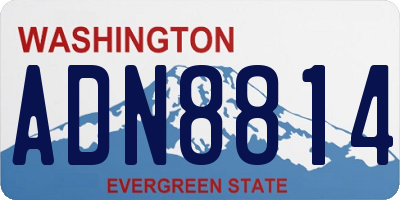 WA license plate ADN8814