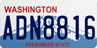 WA license plate ADN8816