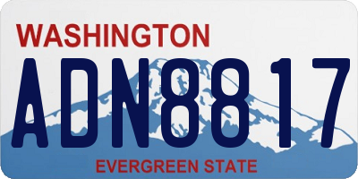 WA license plate ADN8817