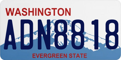 WA license plate ADN8818