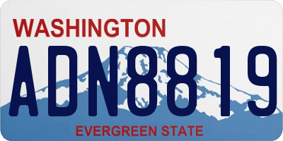 WA license plate ADN8819