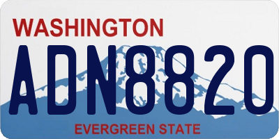WA license plate ADN8820