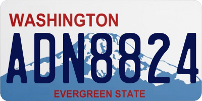 WA license plate ADN8824