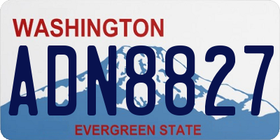 WA license plate ADN8827