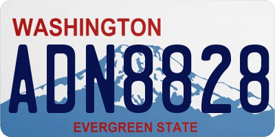 WA license plate ADN8828
