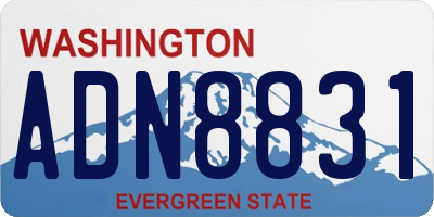 WA license plate ADN8831