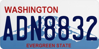 WA license plate ADN8832