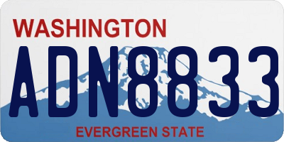 WA license plate ADN8833