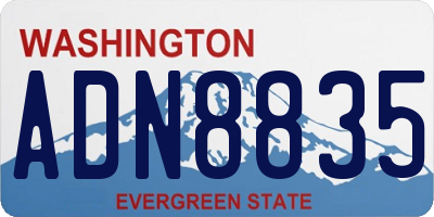 WA license plate ADN8835