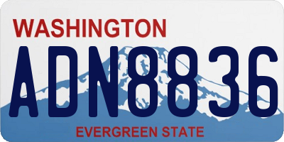 WA license plate ADN8836