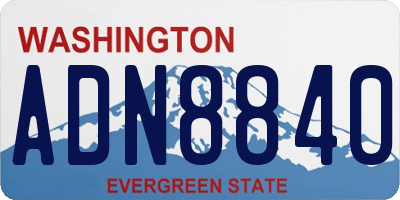 WA license plate ADN8840