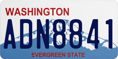 WA license plate ADN8841