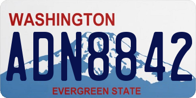 WA license plate ADN8842