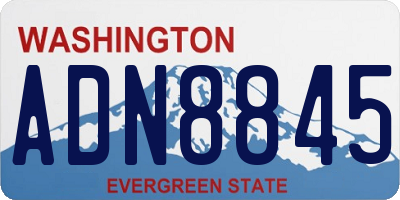WA license plate ADN8845
