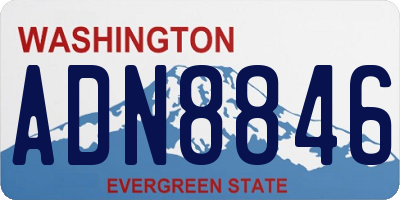 WA license plate ADN8846