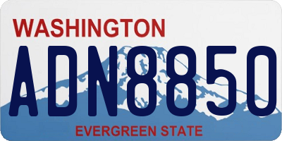WA license plate ADN8850
