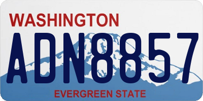 WA license plate ADN8857
