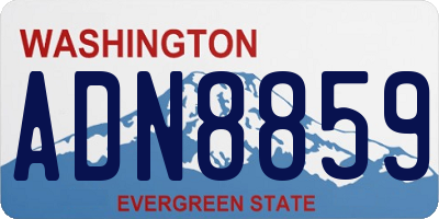 WA license plate ADN8859