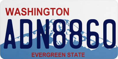 WA license plate ADN8860