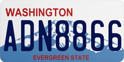 WA license plate ADN8866
