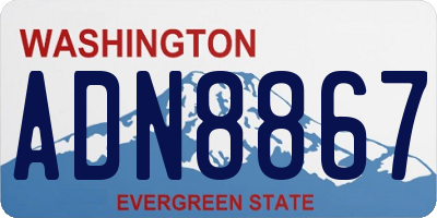 WA license plate ADN8867