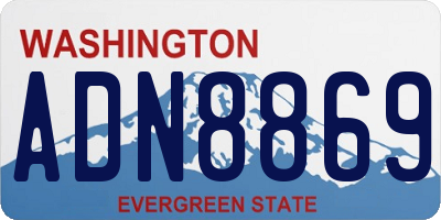 WA license plate ADN8869