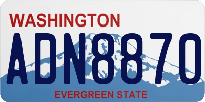 WA license plate ADN8870