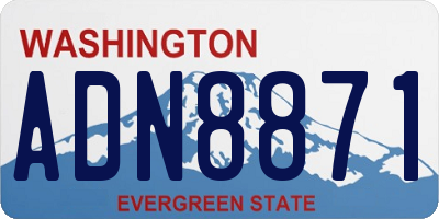 WA license plate ADN8871