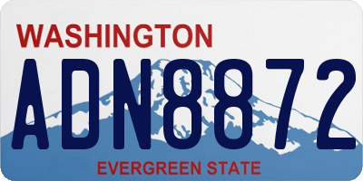 WA license plate ADN8872