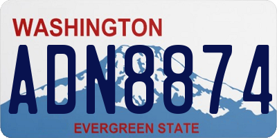WA license plate ADN8874