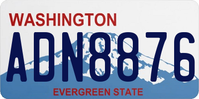 WA license plate ADN8876