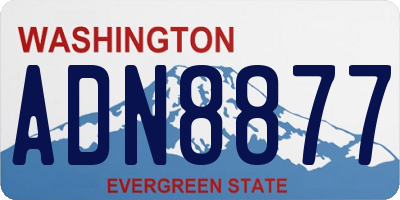 WA license plate ADN8877