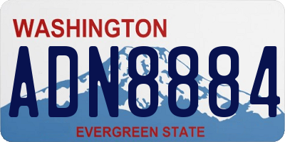 WA license plate ADN8884