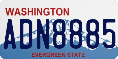 WA license plate ADN8885