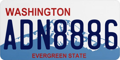 WA license plate ADN8886