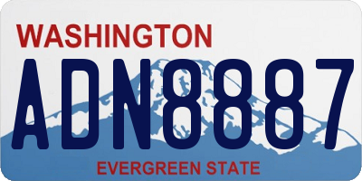 WA license plate ADN8887