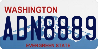 WA license plate ADN8889