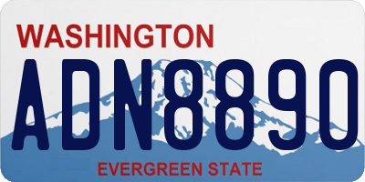WA license plate ADN8890