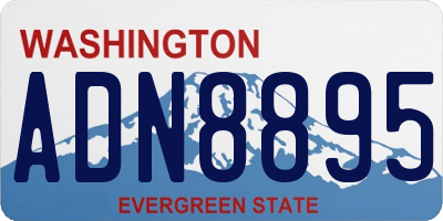 WA license plate ADN8895